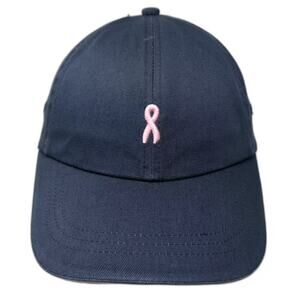 Pink Stuff Baseball Cap Blue Pink OS Breast Cancer Ribbon Strapback Cotton Hat